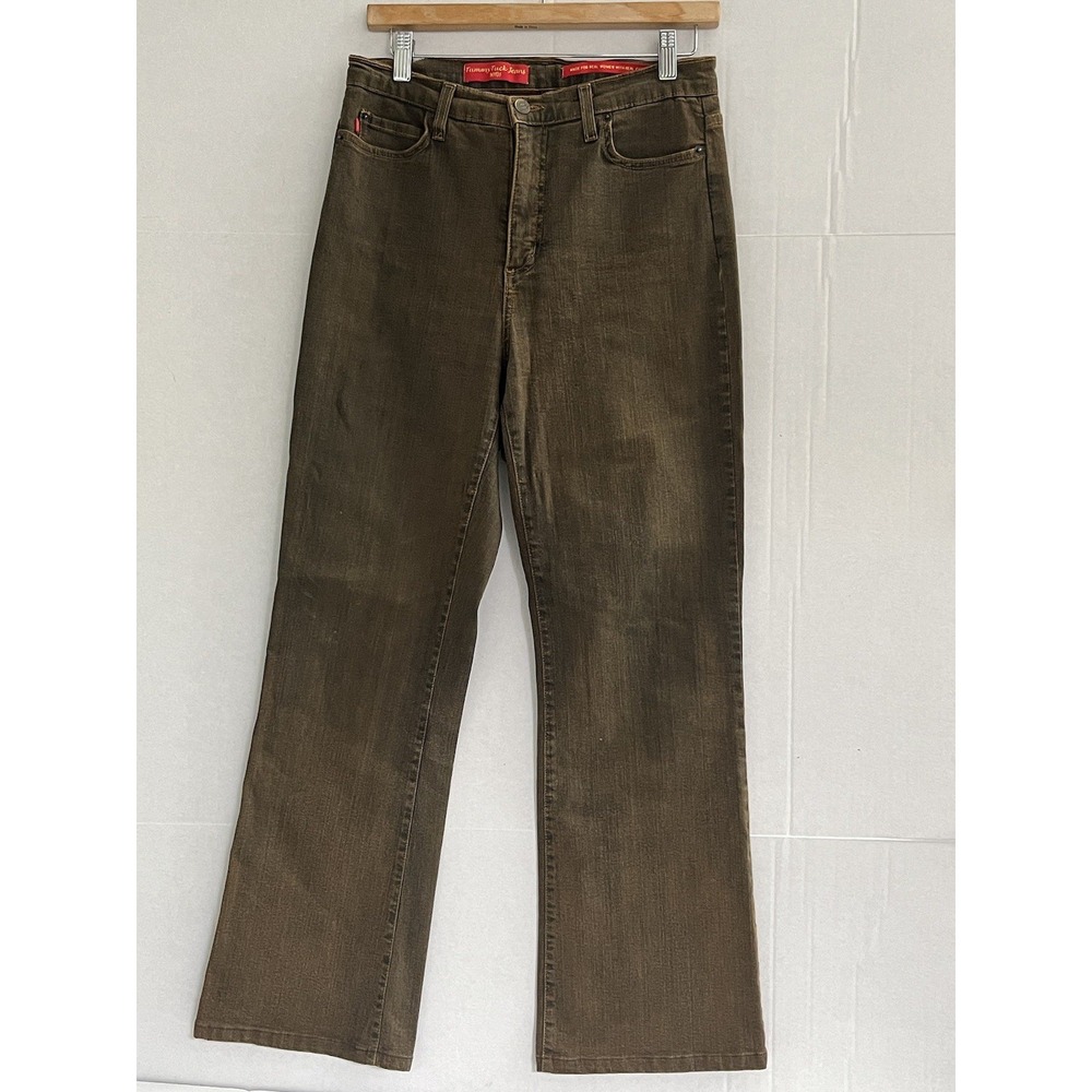 NYDJ Tummy Tuck Jeans Womens Petite 10 Black Straight Leg Stretch USA Pants